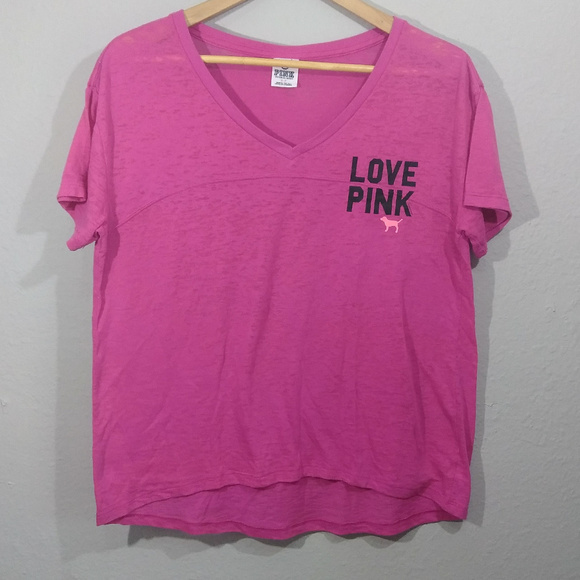 PINK Victoria's Secret Tops - 🌷Love Pink Oversized Burnout Tee